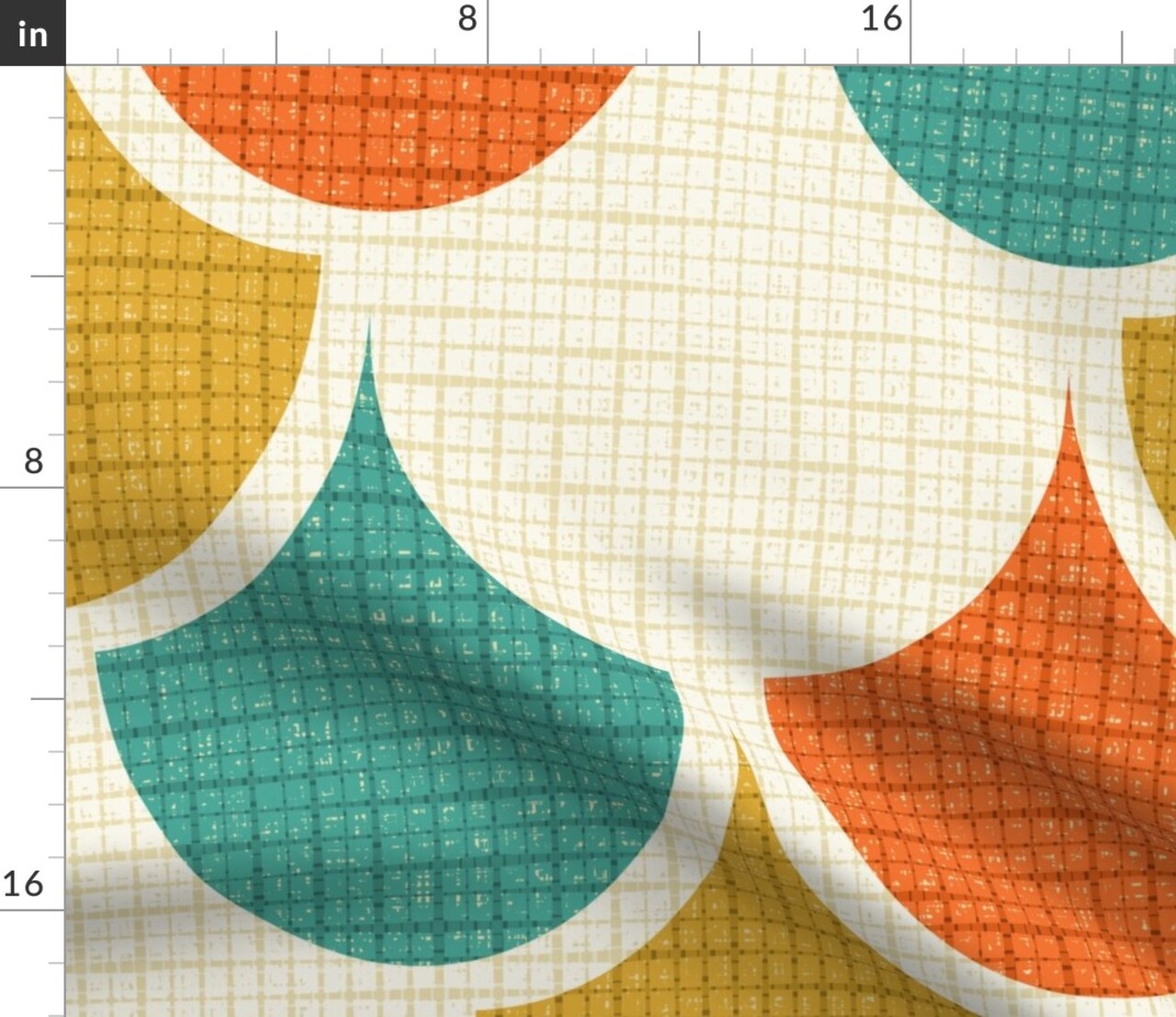 Animal Print Midcentury Mod Retro Scallops Snakeskin Vintage Scales Custom Printed Fabric by Spoonflower Various Fabrics by the Yard or Fat Quarter